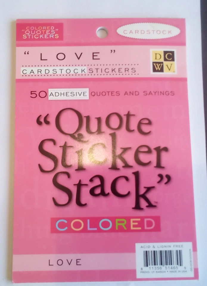 DCWV Sticker Stack 50 pegatinas transparentes citas y dichos Familia Foto 1 de 1