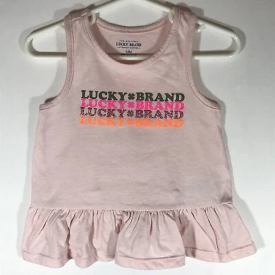 Lucky Brand Baby девочки 24 М розовый рубашка без рукавов - Изображение 1 из 4