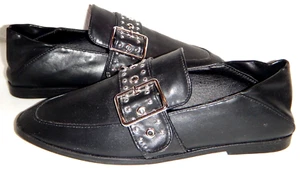 VINTAGE HAVANA Women's Flats Loafers Convertible Shoes Black Faux Leather Size 8 - Picture 1 of 9