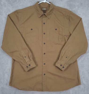 CE Schmidt Brown Ripstop Button Up Shirt Workwear Mens Size XL Heavyweight - Image 1 of 4