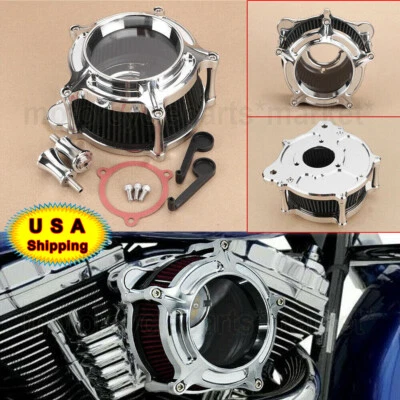 Kit de filtro de admisión de filtro de aire Clarity cromado para Harley Street Electra Glide EE. UU. Foto 1 de 4