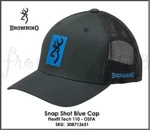 BROWNING Snap Shot Blue Cap Hat Flex Tech 110 SKU: 308713651 Authorized Dealer - Picture 1 of 4