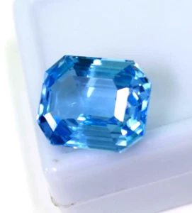 Natural Santa Maria Sea Blue Aquamarine Emerald Cut 9-11 Ct Ring Size - Picture 1 of 9