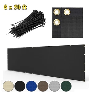 8x50' Fence Privacy Screen Windscreen Garden Yard Pool Outdoor Fabric Mesh Cover - Picture 1 of 74