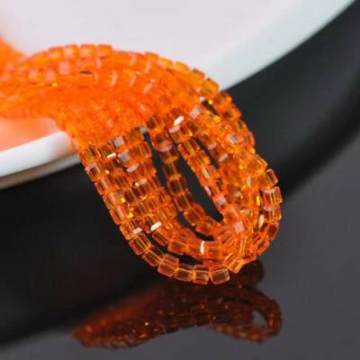 Lote de 100 cuentas espaciadoras sueltas de vidrio facetado cuadrado cubo de 3 mm de 3 mm artesanías Foto 1 de 4