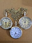 Set Of 3 Antique Vintage Maritime Brass Victoria London1875 Pocket Watch Gift