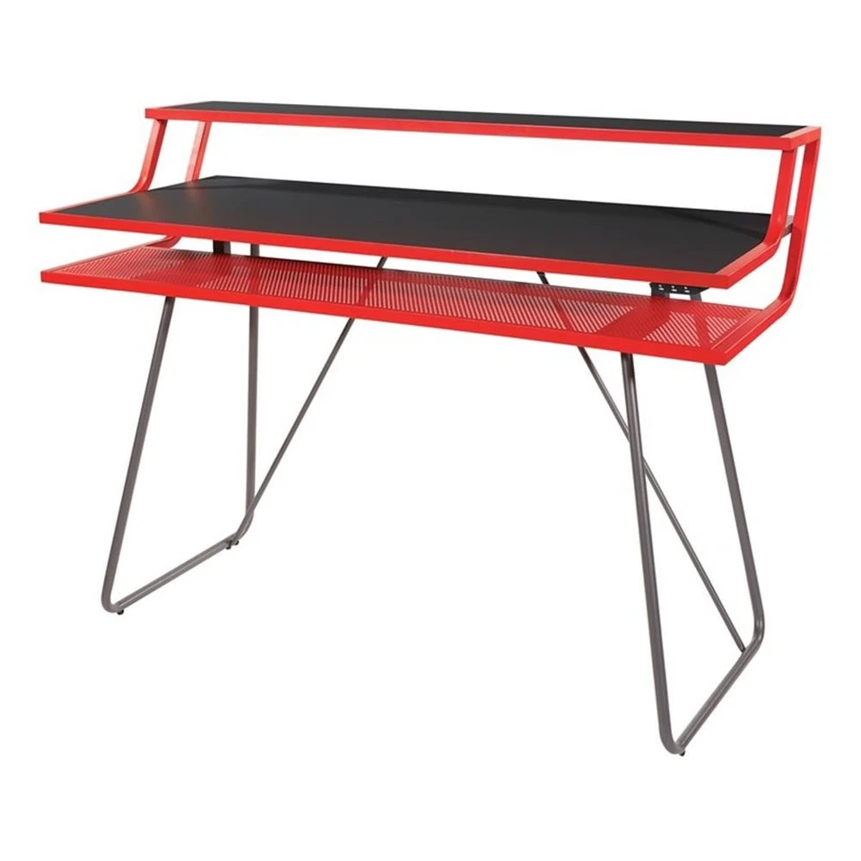 Escritorio para juegos Glitch Red estación de batalla patas de metal por OSP muebles para el hogar Foto 1 de 4