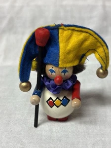 Steinbach Wooden Jester Xmas Ornament Hand Germany Tag On 4” - Picture 1 of 7