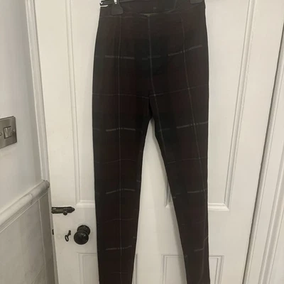 Pantalón Rundholz Talla XS Elástico Pierna Ajustada En Tartán Excelente Mezcla Púrpura Foto 1 de 4