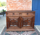 French Antique Carved Oak Britany Sideboard / Buffet / Cabinet Circa 1880