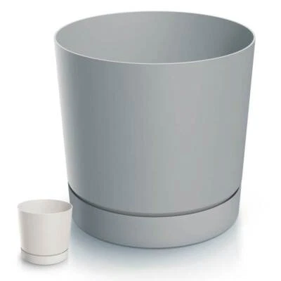 PROSPERPLAST Blumentopf Blumenkübel Übertopf Rund mit Untersetzer Pflanzkübel Matt D bis 40cm