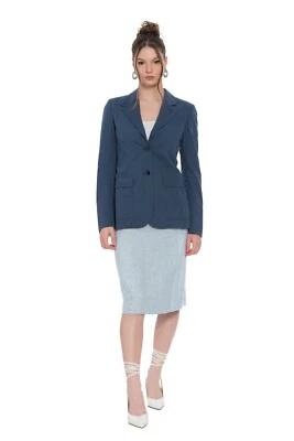 Chaqueta Martingala Mujer Algodón Azul Belvest Forrada en Seda 42 IT / 6 US / 38 FR Foto 1 de 4