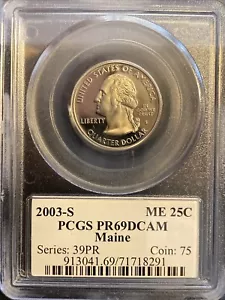 2003 S Maine Quarter Graded By PCGS PR69DCAM - Picture 1 of 5