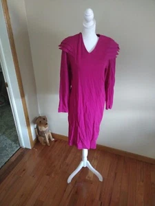 Vintage 80’s VINTAGE  Dress MEDIUM Women’s  PINK 🩷 BEAUTIFUL WINGS SEESEE - Picture 1 of 12