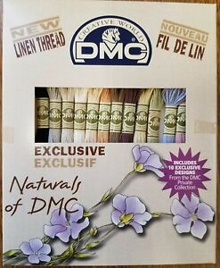 DMC LINEN Embroidery Floss - Naturals of DMC - 12 SKEINS w 10 Exclusive Designs
