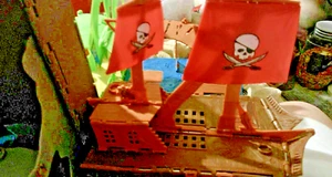 Matchbox PIRATE SHIP Pop-Up Fold Out Play & Go Set SUPER COOL Mattel Toy Case - Picture 1 of 4