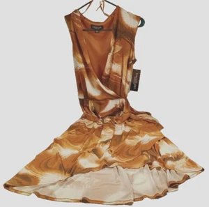 Size L Perceptions New York Dress Sleeveless Pullover Rust High Low New W Tags - Picture 1 of 13