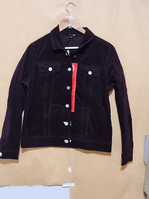 Chaqueta de pana BUFFALO DAVID BITTON para mujer talla M algodón/elastano granate NUEVA Foto 1 de 4