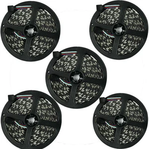 5pcs x 16.4ft 300leds RGB 5050 SMD LED Strip Light Lamp Black PCB Non-Waterproof - Picture 1 of 11