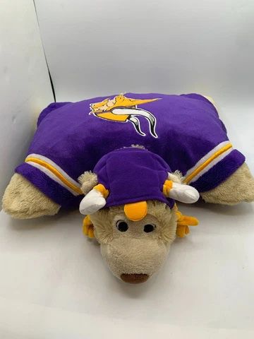 Minnesota Vikings Pillow Pet 18" NFL Large Size Tan bear pirate purple 2009 Cover