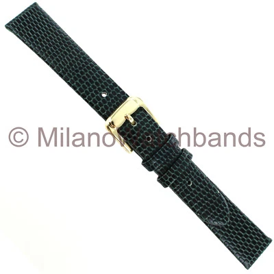 14mm Speidel Lizard Grain Green Genuine Leather Water Resistant Ladies WatchBand - Imagem 1 de 3