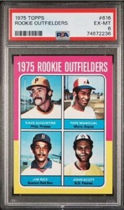 VINTAGE 1975 ROOKIE OUTFIELDERS (JIM RICE) - HOF !!! - ROOKIE CARD - RC - PSA 6