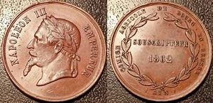 Napoléon III - médaillette Bourg en Bresse (01) Souscripteur 1862 ! - Picture 1 of 1