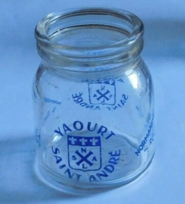 Ancien pot yaourt yoghourt SAINT-ANDRE Rouen Normandie old french yogourt  - Photo 1/2