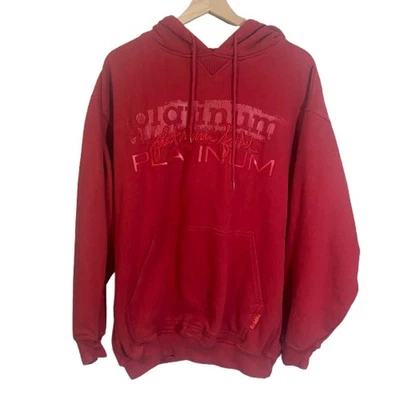 Sudadera con Capucha Roja Platinum Fubu Vintage Y2K Logo Deletreado Talla L Foto 1 de 4