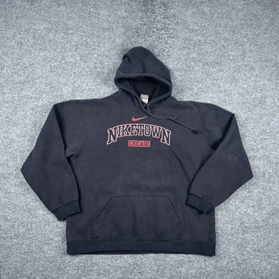 Nike Hoodie Youth XL Black Long Sleeve Pullover Chicago Center Swoosh Y2K Boys - Image 1 of 4