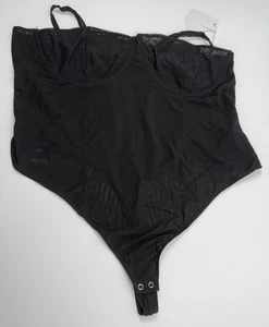 Good American Unlined Mesh Teddy Snap On Corset Bodysuit Black Size 5XL NWT - Picture 1 of 11
