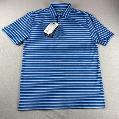 Polo de golf Arnold Palmer para hombre L azul camisa a rayas rendimiento elástico absorbente Foto 1 de 4