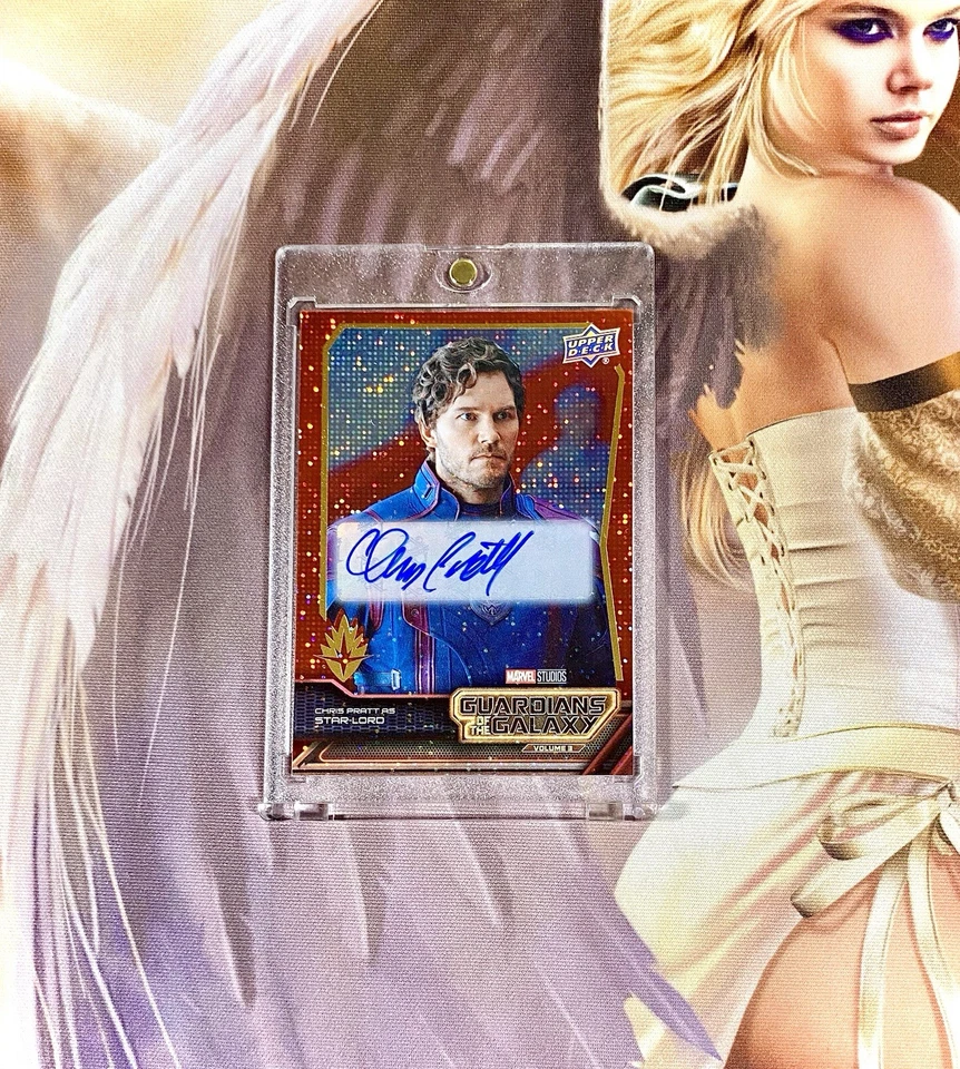 CHRIS PRATT STAR-LORD UD GUARDIANS OF THE GALAXY VOL 3 ENSEMBLE AUTO RED SSP /64 - Image 1 of 4