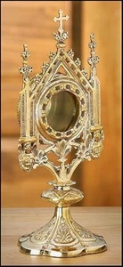 Brass Monstrance Reliquary 5 X 11 1/2" - Picture 1 of 1