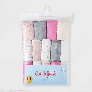 Girls' 14pk 'Floral' Cotton Bikini - Cat & Jack 10 - Picture 1 of 4