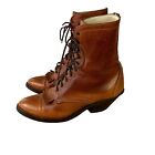 Avonite Hypalon Womens Vintage Boots Size 9 Brown Lace Up Cowgirl (80S-90S)