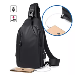 Men's Crossbody Bag Sports Mini Chest Bag Men Fashion Shoulder Bag Daily Tourism - Picture 1 of 21