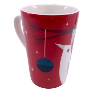 Starbucks Ceramic Red Mug 2012 Christmas White Partridge Bird Green Siren Logo