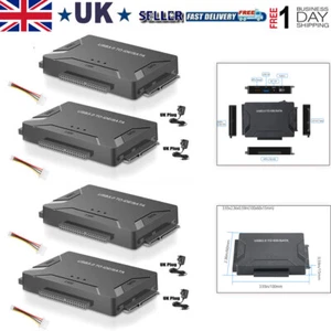 USB 3.0 to IDE&SATA Converter External Hard Drive Adapter Kit 2.5"/3.5" Cable UK - Picture 1 of 45