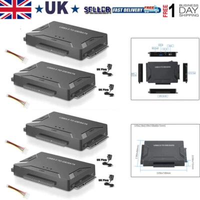 USB 3.0 to IDE&SATA Converter External Hard Drive Adapter Kit 2.5"/3.5" Cable UK - Image 1 of 4