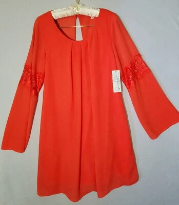 Vestido recto Speechless talla L mujer naranja manga larga campana encaje uso formal  Foto 1 de 4