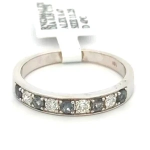 Video .82CT 14K Solid White Gold Natural Alexandrite Diamond Anniversary Ring  - Picture 1 of 7