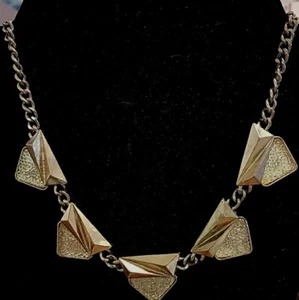 Spring Street- New Gold Tone Chain Necklace Triangle Geometric Shaped - Picture 1 of 6