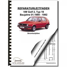 VW Golf 2 Typ 19 1989-1992 Schaltplan Stromlaufplan Pläne Reparaturanleitung