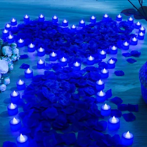 6000 Pcs Artificial Rose Petals with 72 Pcs Flameless LED Candles Romantic Decor - Picture 1 of 8