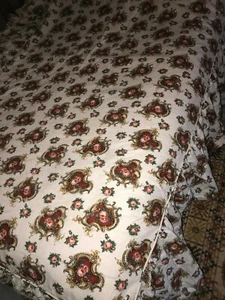 Dessus de lit tissu vintage années 1950 pour lit larg 110 cm x longueur 196 cm - Picture 1 of 5