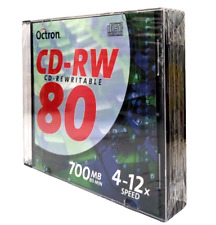 Octron CD-RW 80 5 PACK 4x 12 - 80MIN / 700MB - Rewritable Blank CDRW Discs NEW
