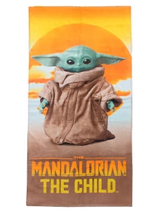 Star Wars Beach Towel The Child Grogu Baby Yoda Mandalorian Sunset 58" x 28" - Picture 1 of 2