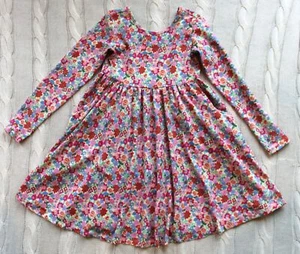 HANNA ANDERSSON Floral Super Soft Skater Dress Long Sleeve, Size 130 cm US 8 - Picture 1 of 8