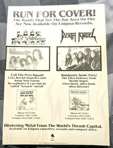 DEATH ANGEL / LAAZ ROCKIT 1987 ULTRA VIOLENCE & KNOW ENEMY LP MAGAZINE PRINT AD - Picture 1 of 1